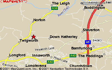 Map to Hatherley Manor