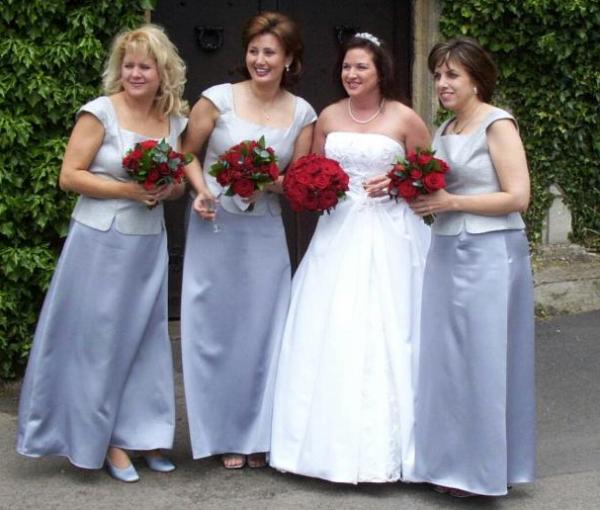 The beautiful bridesmaids with the bride